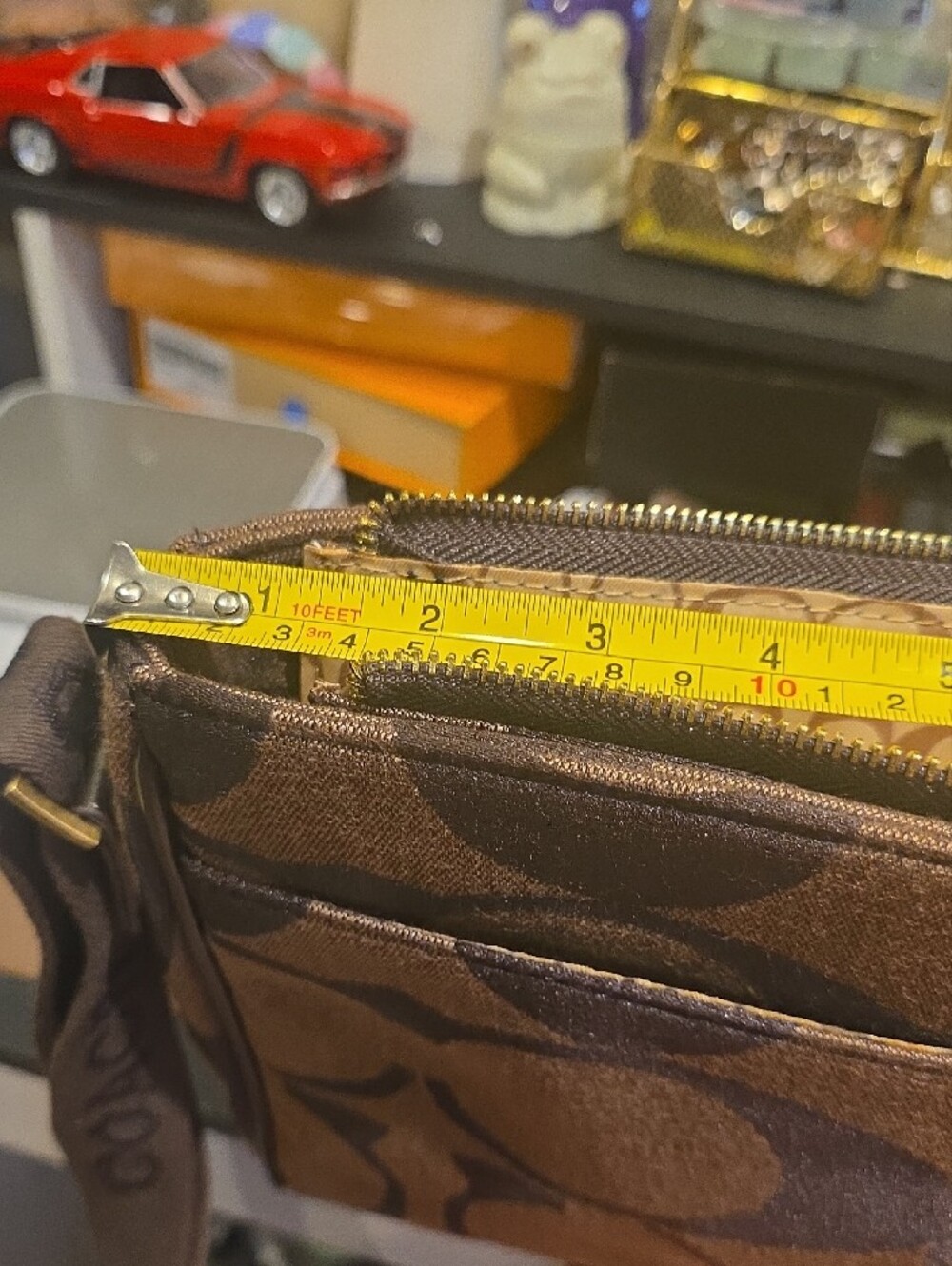 Coach Brown Signature Canvas Crossbody Bag - Picture 11 of 16